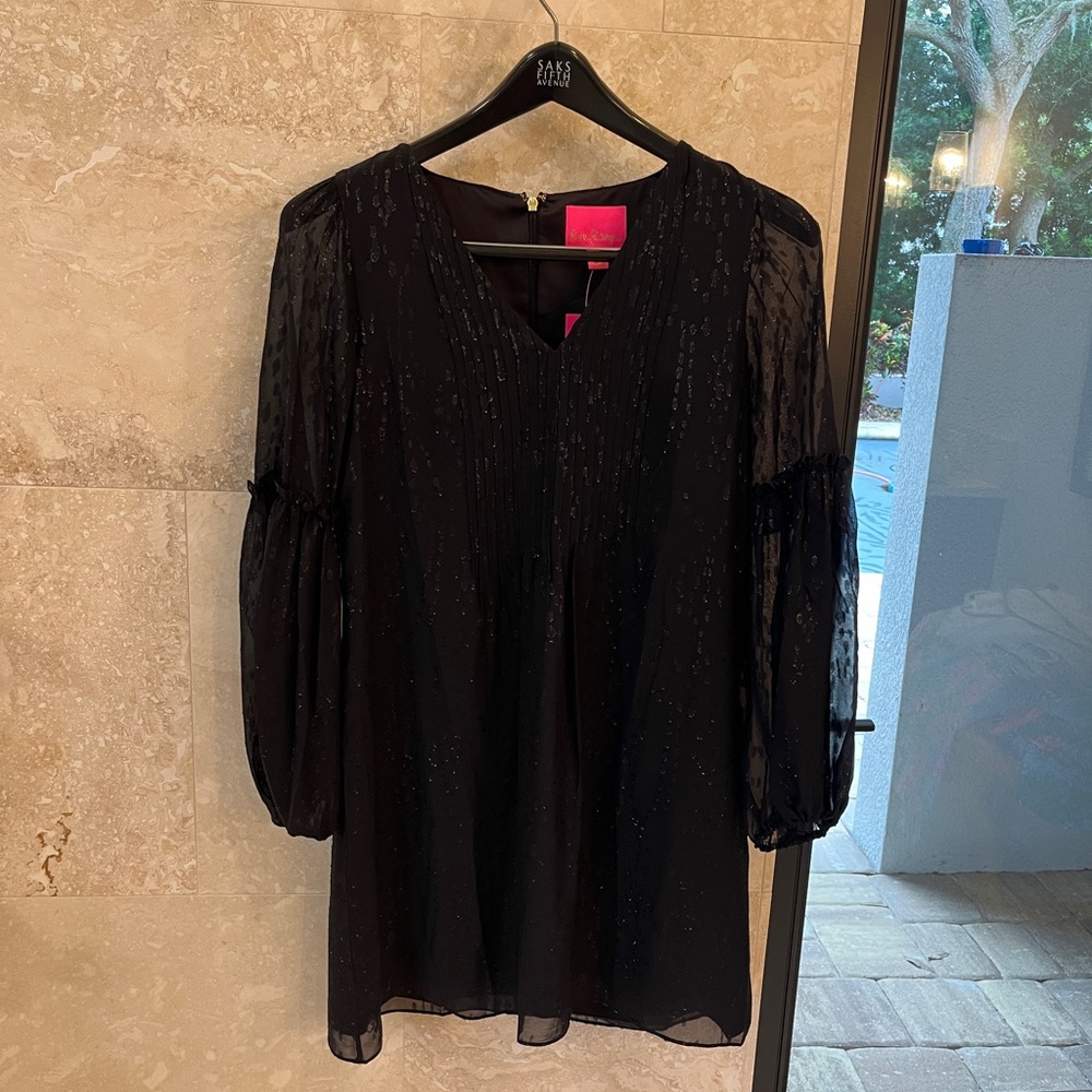 NWT Lilly Pulitzer Cleme Silk dress - onyx - size 6